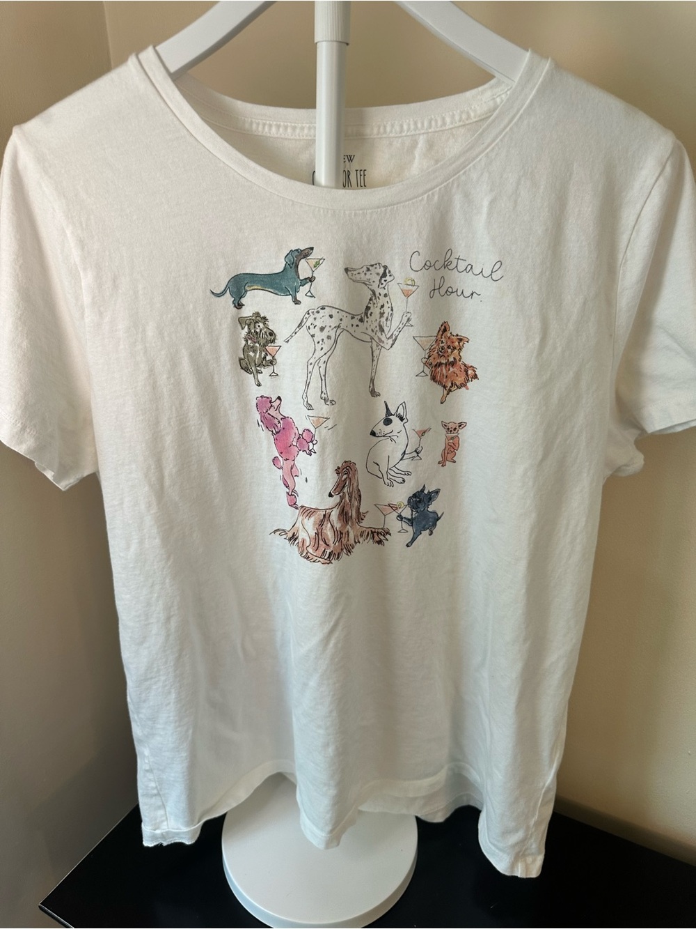 J Crew Collector ‘Cocktail Hour' Dog Graphic Tee Sz XXL